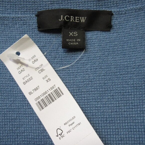 NWT J.Crew Eloise in Courier Blue Knit Open-Front Sweater Blazer Cardigan XS - Picture 3 of 4